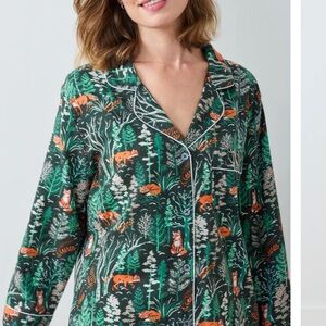 Printfresh Navy Forest Print Pajama Top